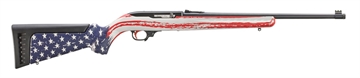 Picture of Ruger 10/22 Collector's Series, Vote 2024, Semi-automatic, 22 LR, 18.5" Threaded Barrel, 1/2x28 Thread Pitch, Satin Finish, Black, American Flag Stock, Adjustable Rear and Fiber Optic Front Sight, BX-Trigger, 10 Round 31207
