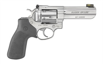 Picture of Ruger GP100 Match Champion, TALO Edition, Double/Single Action, Revolver, 357 Magnum, 4.2" Barrel, Steel, Satin Finish, Silver, Rubber Grip, HiViz LiteWave Fiber Optic Front and Adjustable Rear Sights, 6 Rounds 01786