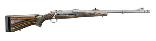 Picture of Ruger Guide Gun, Bolt-Action Rifle, 338 Winchester, 20" Barrel, Hawkeye Matte Finish, Stainless Steel, Green Mountain Laminate Stock, Adjustable Rear & Bead Front Sight, 3Rd, Includes Scope Rings 7366761 47117