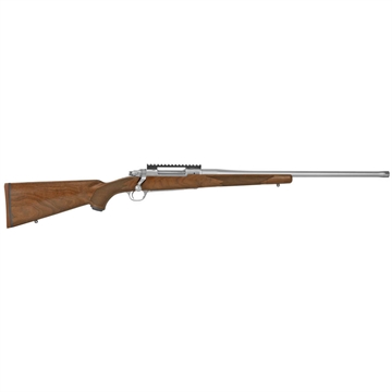 Picture of Ruger Hawkeye Hunter, Bolt Action Rifle, 6.5 Creedmoor, 22" Free Float Cold Hammer Forged Barrel, 5/8X24 Threads, Satin Stainless Finish, Walnut Stock, Right Hand, LC6 Trigger Installed, 4Rd, Weighs 7.2lbs 57104