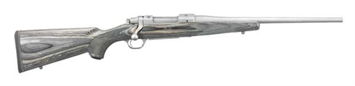 Picture of Ruger Hawkeye Laminate Compact, Bolt-Action Rifle, 243 Win, 16.5" Barrel, Hawkeye Matte Stainless Finish, Stainless Steel, Black Laminate Stock, 4Rd, Includes Scope Rings 7366768 17108