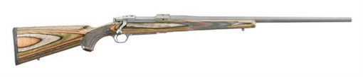 Picture of Ruger Hawkeye Predator Full Size 22-250 Rem 4+1 24" Matte Stainless Steel Barrel, Integral Scope Mounts Stainless Steel Receiver, Green Mountain Fixed Laminate Stock 17121