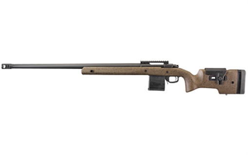 Picture of Ruger Hawkeye Long Range Target, Bolt Action, 204 Ruger, 26" Heavy Target Barrel, 1/2X28 Threads, Matte Black Finish, Speckled Black & Brown Target Stock, 20 MOA Base, 10Rd, AI Style Magazine 57122