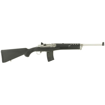Picture of Ruger Mini Thirty, Semi-Automatic Rifle, 7.62x39, 18.5" Barrel, Matte Finish, Stainless Steel, Black Synthetic Stock, Adjustable Rear & Blade Front Sight, Includes Picatinny Rail/Scope Rings/2 Mags, 20Rd 05853