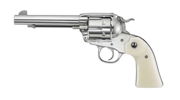 Picture of Ruger Vaquero Bisley, Single Action Only, Revolver, 45 Long Colt, 5.5" Barrel, Stainless Steel, High-Gloss Finish, Simulated Ivory Grips, Blade Front and Integral Rear Sights, 6 Rounds 05129