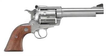 Picture of Ruger Super Blackhawk Standard, Single Action Only, Revolver, 44 Magnum, 5.5" Barrel, Stainless Steel, Satin Finish, Silver, Hardwood Grips, Adjustable Rear & Ramp Front Sight, 6 Rounds 0 73667607 0811