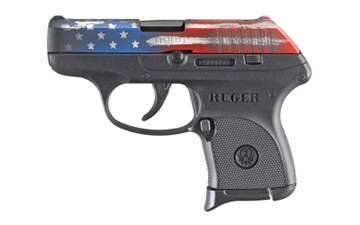 Picture of Ruger LCP, Double Action Only, Semi-automatic, Polymer Frame Pistol, Sub-Compact, 380 ACP, 2.75" Barrel, American Flag Cerakote Finish, Black, Integral Fixed Sights, 6 Rounds 13710