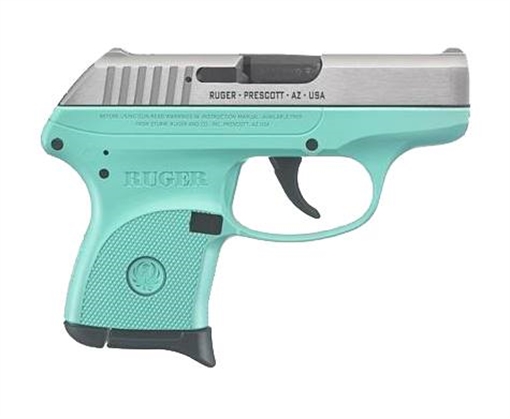 Picture of Ruger LCP, TALO Edition, Double Action Only, Semi-automatic, Polymer Frame Pistol, Sub-Compact, 380 ACP, 2.75" Barrel, Nickel Finish, Turquoise, Integral Fixed Sights, 6 Rounds, 1 Magazine 03745