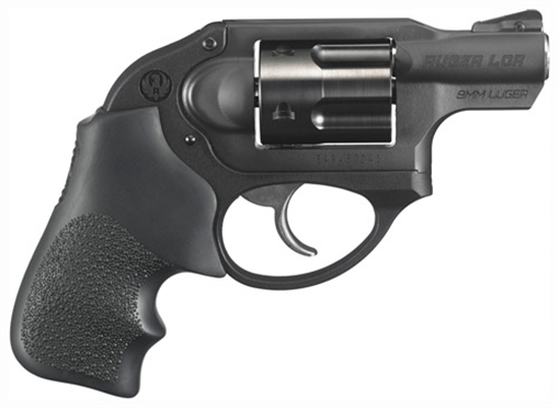 Picture of Ruger LCR, Double Action Only, Revolver, Small Frame, 9MM, 1.875" Barrel, Stainless Steel Barrel, Stainless Steel, Matte Finish, Black, Hogue Tamer Monogrip, U-Notch Integral Rear & Ramp Front Sight, 5 Rounds, 3 Moon Clips 05456
