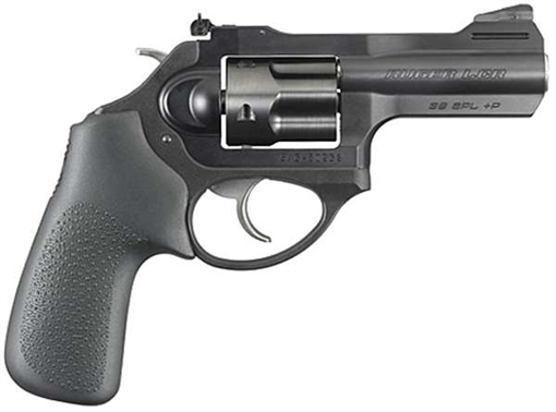 Picture of Ruger LCRx, Double/Single Action, Revolver, Small Frame, 38 Special +P, 3" Barrel, Stainless Steel Barrel, Aluminum Frame and Stainless Steel Cylinder, Matte Finish, Black, Hogue Tamer Monogrip, Adjustable Black Blade Rear & Ramp Front Sight, 5 Rounds 05431