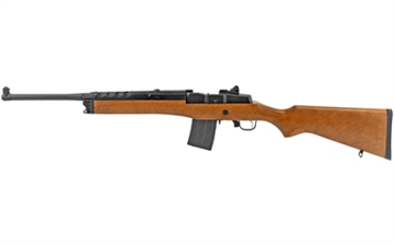 Picture of Ruger Mini-14 Ranch Rifle, Semi-Automatic Rifle, 5.56NATO/223Rem, 18.5" Barrel, Blued Finish, Alloy Steel, Hardwood Stock, Adjustable Rear & Blade Front Sight, Includes Picatinny Rail/Scope Rings/2 Mags, 20Rd 05816