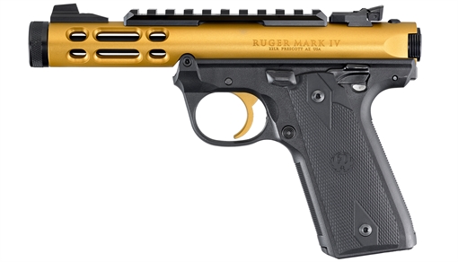 Picture of dRUGER MRK IV 22/45 LTE 22LR 4.4 GLD ANODZD BLK GRP ADJ SGHT 10RD 43926