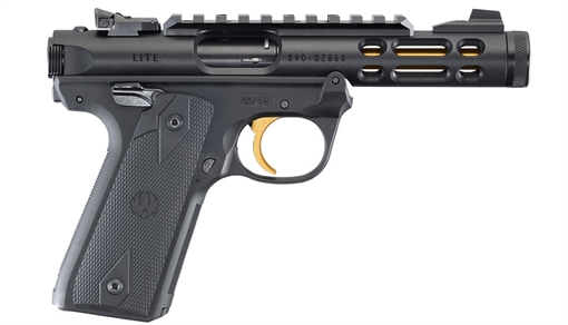 Picture of Ruger MARK IV 22/45 LITE 22 LR 4.4'' THREADED BBL (2)10RD BLK/GOLD 43927