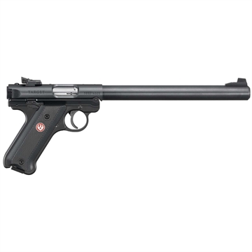 Picture of Ruger Mark IV, Target, Single Action, Semi-automatic, Metal Frame Pistol, 22LR, 10" Bull Barrel, Aluminum, Blued Finish, Checkered Synthetic Grips, Adjustable Rear Sight, Ambidextrous Safety, 10 Rounds, 2 Magazines 40173