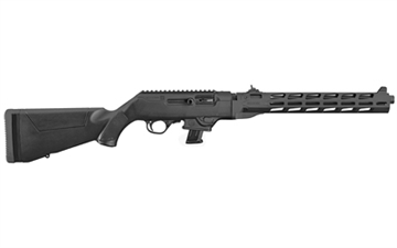 Picture of Ruger PC Carbine, Semi-automatic Rifle, 9MM, 16.12" Fluted Heavy Barrel, Black, Synthetic Stock, M-LOK Handguard, Adjustable Ghost Ring Rear Sight, Protected Blade Front Sight, 10Rd, Takedown 19116
