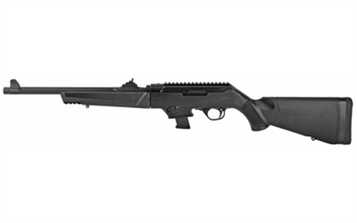 Picture of Ruger Pistol Caliber Carbine, Semi-automatic, Rifle, 9MM, 16.12" Heavy Fluted Barrel, Non Threaded, Black Finish, Synthetic Stock, 10Rd, Takedown, Adjustable Ghost Ring Rear Sight and Protected Blade Front Sight 19101