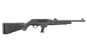 Picture of Ruger PC Carbine, Semi-automatic Rifle, 9MM, 16.12" Fluted/Threaded Heavy Barrel, Black Finish, Synthetic Stock, Adjustable Ghost Ring Rear Sight, Protected Blade Front Sight, 17Rd, Takedown 19100