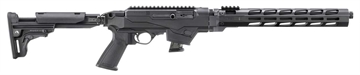 Picture of Ruger PC Carbine, Semi-automatic Rifle, 9MM, 16.12" Cold Hammer Forged Fluted Barrel, Threaded 1/2X28, Anodized Finish, Black, Folding Adjustable Stock, M-LOK Handguard, 10 Rounds, 1 Ruger SR Series Magazine, Includes Additional Glock Magazine Well 19141