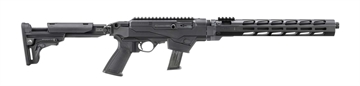 Picture of Ruger PC Carbine, Semi-automatic Rifle, 9MM, 16.12" Cold Hammer Forged Fluted Barrel, Threaded 1/2X28, Anodized Finish, Black, Folding Adjustable Stock, M-LOK Handguard, 17 Rounds, 1 Ruger SR Series Magazine, Includes Additional Glock Magazine Well 19140