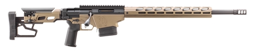 Picture of Ruger Precision Rifle, Bolt Action Rifle, 308 Winchester, 20" Heavy Contour Barrel, Threaded 5/8X24, Ruger Hybrid Muzzle Brake, Cerakote Finish, Black and Bronze, Magpul MOE-K2-XL Grip, Adjustable Trigger, M-LOK Handguard, Folding Adjustable Stock, 10 Rounds, 2 Magazines 18104 18104-RUG