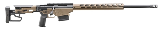 Picture of Ruger Precision Rifle, Bolt Action Rifle, 6.5 Creedmoor, 24" Heavy Contour Barrel, Threaded 5/8X24, Ruger Hybrid Muzzle Brake, Cerakote Finish, Black and Bronze, Magpul MOE-K2-XL Grip, Adjustable Trigger, M-LOK Handguard, Folding Adjustable Stock, 10 Rounds, 2 Magazines 18095
