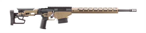 Picture of Ruger Precision Rifle, Bolt Action Rifle, 6.5 PRC, 26" Heavy Contour Barrel, Ruger Hybrid Muzzle Brake, Cerakote Finish, Black and Bronze, Magpul MOE-K2-XL Grip, Adjustable Trigger, M-LOK Handguard, Folding Adjustable Stock, 8 Rounds, 2 Magazines 18105