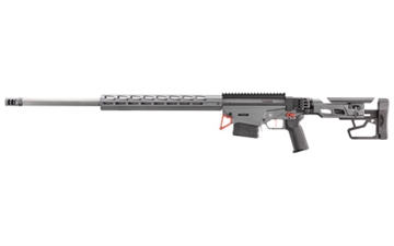 Picture of Ruger Precision Rifle, Custom Shop, Bolt Action Rifle, 6MM Creedmoor, 26" Heavy Contour Barrel, Threaded 5/8X24, APA Muzzle Brake, Cerakote Finish, Black and Stealth Gray, Magpul MOE-K2+ Grip, TriggerTech 2-Stage Trigger, M-LOK Handguard, Folding Adjustable Stock, 10 Rounds, 2 Magazines 18102