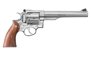 Picture of Ruger Redhawk, Double/Single Action, Revolver, 44 Magnum, 7.5" Barrel, Sleeve and Shroud Barrel, Stainless Steel, Satin Finish, Silver, Hardwood Grips, Adjustable Rear & Ramp Front Sight, 6 Rounds, KRH-44 05041