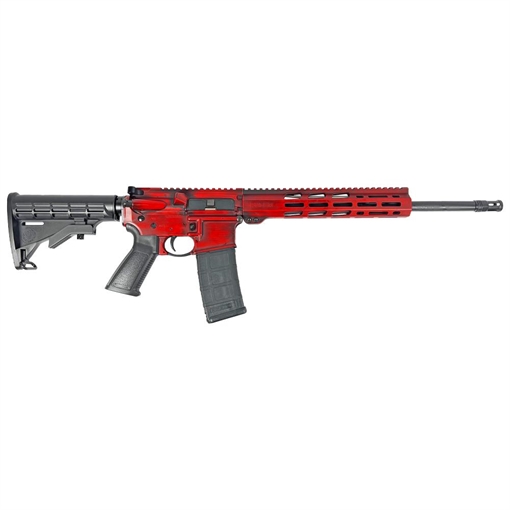 Picture of Ruger "Red Distressed" AR-556 Rifle 5.56mm NATO 30rd Mag 16.10" Barrel Custom Stock Finish 8529 MODRD