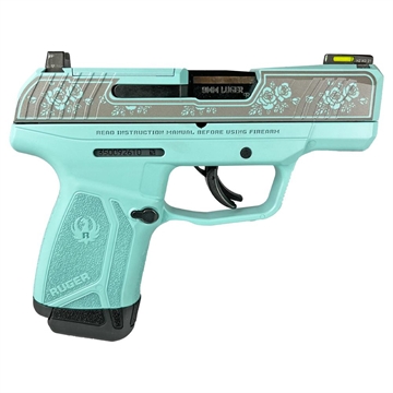 Picture of Ruger "Robin's Egg Blue Frame/Rose Slide" Max-9 Pro Handgun 9mm Luger 12/rd Magazines (2) 3.2" Barrel Optic Ready 3503 MODGNRT