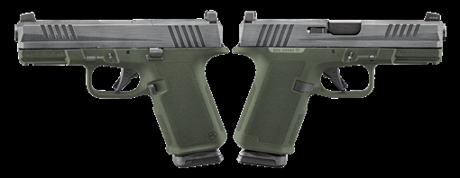 Picture of RUGER RXM 9MM PISTOL 4" CRUSHED SILVER BATTLE WORN/GREEN O.R. 2-15RD MAGS - ORION EXCLUSIVE    19400-CSBW