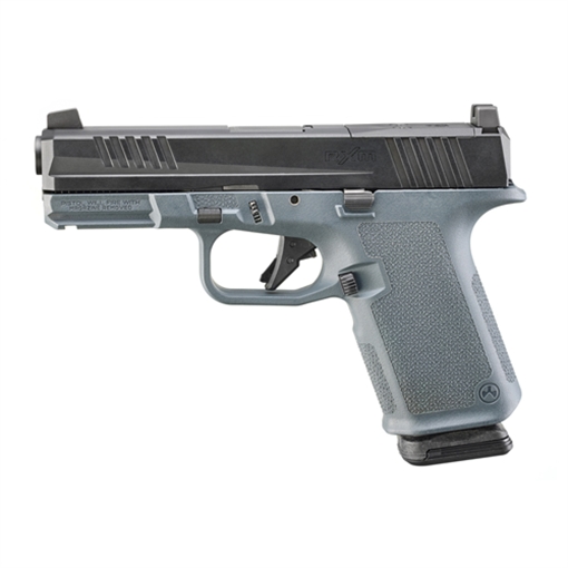 Picture of Ruger RXM, Striker Fired, Semi-automatic, Polymer Frame Pistol, Full Size, 9MM, 4" Barrel, Nitride Finish, Black Slide, Magpul EHG Gray Frame, Optics Ready, Front Night Sight, 10 Rounds, 2 Magpul PMAG GL19 Magazines 19401