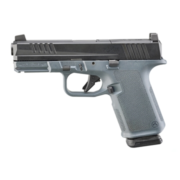 Picture of Ruger RXM, Striker Fired, Semi-automatic, Polymer Frame Pistol, Full Size, 9MM, 4" Barrel, Nitride Finish, Black Slide, Magpul EHG Gray Frame, Optics Ready, Front Night Sight, 10 Rounds, 2 Magpul PMAG GL19 Magazines 19401