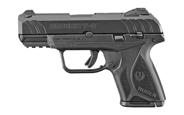 Picture of Ruger Security-9, Single Action Only, Semi-automatic, Polymer Frame Pistol, Compact, 9MM, 3.42" Barrel, Blued Finish, Adjustable Rear Sight/Fixed Front Sight, Manual Safety and Integrated Trigger Safety, 10 Rounds, 2 Magazines, Right Hand 03818