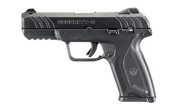 Picture of Ruger Security-9, Single Action Only, Semi-automatic, Polymer Frame Pistol, Full Size, 9MM, 4" Barrel, Blued Finish, 3 Dot Drift-Adjustable Sights, Manual Safety and Integrated Trigger Safety, 10 Rounds, 2 Magazines, Right Hand 03811