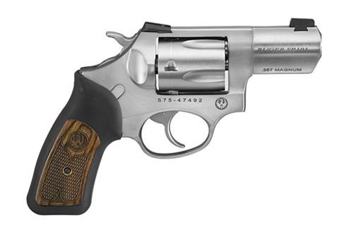 Picture of Ruger SP101, TALO Edition, Double Action/Single Action, Revolver, Small Frame, 357 Magnum, 2.25" Barrel, Stainless Steel, Satin Stainless Finish, Rubber Grips with Wood Inlay, Novak Fixed Sights, 5 Rounds 05774