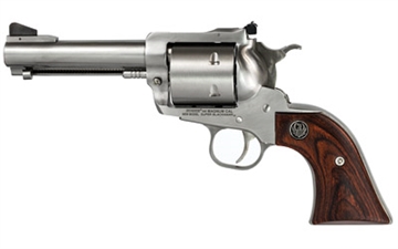 Picture of Ruger Super Blackhawk Standard, Single Action Only, Revolver, 44 Magnum, 4.6" Barrel, Stainless Steel, Satin Finish, Silver, Hardwood Grips, Adjustable Rear & Ramp Front Sight, 6 Rounds 0 73667608 0814