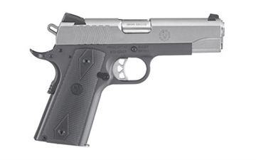 Picture of Ruger SR1911 Commander-Style 9mm Luger 9+1 4.25" Stainless Steel Barrel, Low-Glare Stainless Serrated Steel Slide, Tungsten Gray Cerakote Aluminum Frame w/Beavertail, Black Rubber Grip 6722