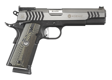 Picture of Ruger SR1911 Competition 45 ACP 5" Barrel 7+1 Or 8+1, Black Nitride Stainless Steel Koenig Hammer Frame, Black Nitride & Stainless Two-Tone Slide, G10 Grip, Ambidextrous Safety 6776
