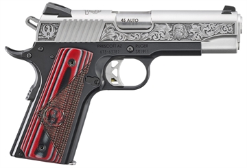 Picture of Ruger SR1911 Red Barn Street Edition 7+1 4.25" Low-Glare Stainless/Stainless Steel Slide Black Anodized Deluxe Checkered G10 Grip 16701