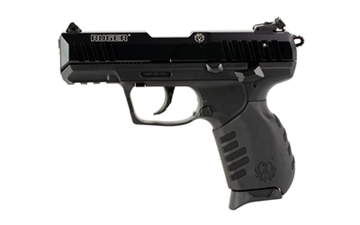 Picture of Ruger SR22, Double Action/Single Action, Semi-automatic, Polymer Frame Pistol, Compact, 22LR, 3.5" Barrel, Anodized Finish, Black, Black Rubber Grip, 3 Dot Adjustable Sights, 10 Rounds, 2 Magazines, California Compliant 03657