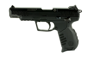 Picture of Ruger SR22, Double Action/Single Action, Semi-automatic, Polymer Frame Pistol, Full Size, 22LR, 4.5" Barrel, Anodized Finish, Black, Black Rubber Grip, 3 Dot Adjustable Sights, 10 Rounds, 2 Magazines 03620