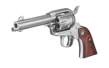 Picture of Ruger Vaquero Stainless, Single Action Only, Revolver, 357 Magnum, 4.6" Barrel, Stainless Steel, High-Gloss Finish, Hardwood Grips, Blade Front and Integral Rear Sights, 6 Rounds 05109