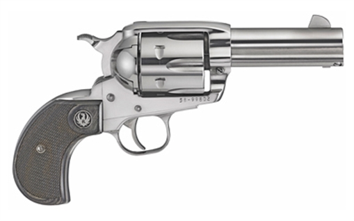 Picture of Ruger Vaquero, TALO Edition, Single Action Only, Revolver, 44 Magnum, 3.75" Barrel, Stainless Steel, High-Gloss Stainless Finish, Birdshead Black Laminate Grips, Blade Front and Integral Rear Sights, 6 Rounds 10596