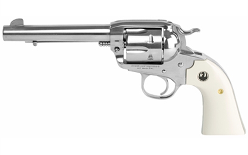 Picture of Ruger Vaquero Bisley, Single Action Only, Revolver, 357 Magnum, 5.5" Barrel, Stainless Steel, High-Gloss Finish, Simulated Ivory Grips, Blade Front and Integral Rear Sights, 6 Rounds 05130