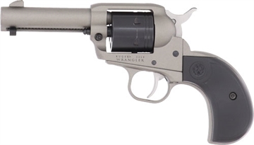 Picture of Ruger Wrangler Birdshead, Single Action Only, Revolver, 22LR, 3.75" Barrel, Aluminum Alloy, Cerakote Finish, Silver, Birdshead Synthetic Grips, Integral Notch Rear Sight/Blade Front Sight, Transfer Bar Safety, 6 Rounds 02016