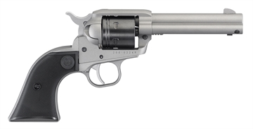Picture of Ruger Wrangler, Single Action Only, Revolver, 22LR, 4.62" Barrel, Aluminum Alloy, Cerakote Finish, Silver, Checkered Synthetic Grips, Integral Notch Rear Sight/Blade Front Sight, Transfer Bar Safety, 6 Rounds 02003