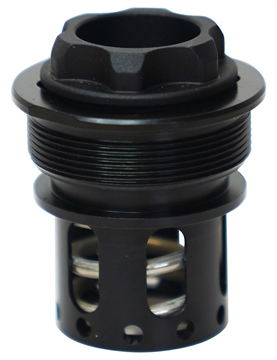 Picture of Rugged Suppressors Universal Cage, Muzzle Adapter, 1/2X28, Compatible with Alaskan 360, Matte Finish, Black CAGE002