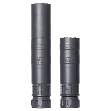 Picture of Rugged Suppressors Radiant762 Suppressor, 7.62mm rated to 300 Remington Ultra Magnum, Modular, Full Auto Rated, Titanium and Stellite, Black, Weighs 9.4oz in 5.1" Configuration and 12.5oz in 7.5" Configuration, Black Finish RAD01762