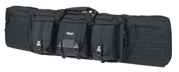 Picture of Rukx Gear Tactical Double Gun Case 42" Water Resistant Black 600D Polyester w/ Non-Rust Zippers Reinforced Velcro & Adjustable Back Straps ATICT42DGB